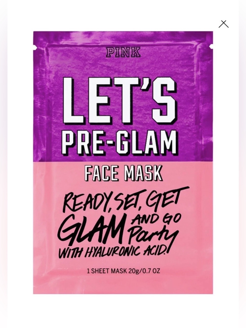Victoria's Secret PINK Let's Pre-Glam Sheet Face Mask ~ 0.7 oz.
